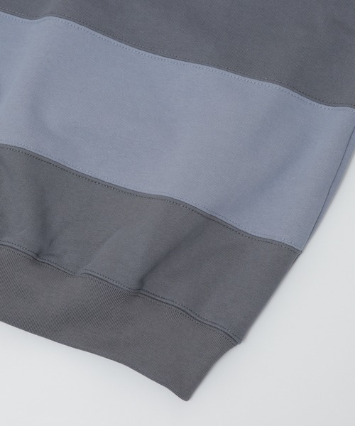 Hombre Nino（オンブレニーニョ）の「HOMBRENINO ROUND COLLAR STRIPE SWEAT SHIRT HN0261-CT0001（シャツ/ブラウス・メンズ・チャコールグレー・L）」の5枚目の写真