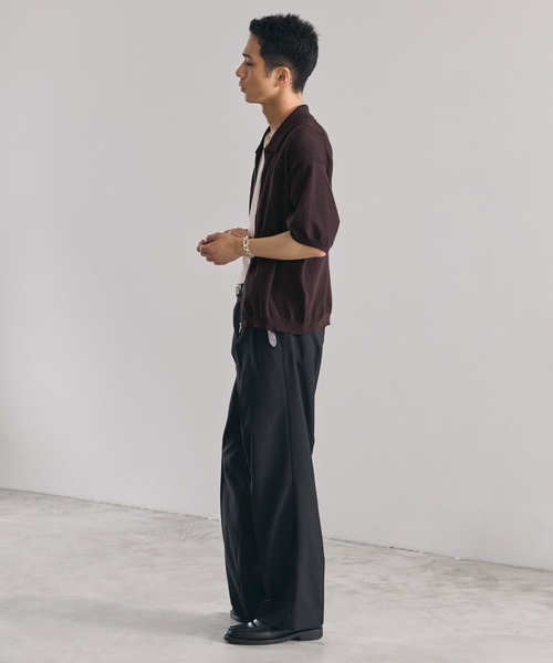 LUENNA(ルエナ)の「【LUENNA】Half Sleeve Zip Knit Shirt / 半袖ジップニットシャツ(シャツ/ブラウス・メンズ・ダークブラウン/ブラック・S/M/L)」の13枚目の写真