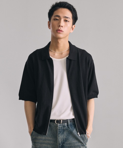LUENNA(ルエナ)の「【LUENNA】Half Sleeve Zip Knit Shirt / 半袖ジップニットシャツ(シャツ/ブラウス・メンズ・ダークブラウン/ブラック・S/M/L)」の15枚目の写真