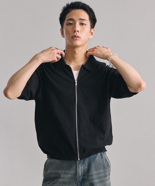 LUENNA(ルエナ)の「【LUENNA】Half Sleeve Zip Knit Shirt / 半袖ジップニットシャツ(シャツ/ブラウス・メンズ・ダークブラウン/ブラック・S/M/L)」の17枚目の写真