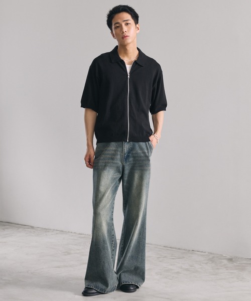 LUENNA(ルエナ)の「【LUENNA】Half Sleeve Zip Knit Shirt / 半袖ジップニットシャツ(シャツ/ブラウス・メンズ・ダークブラウン/ブラック・S/M/L)」の20枚目の写真