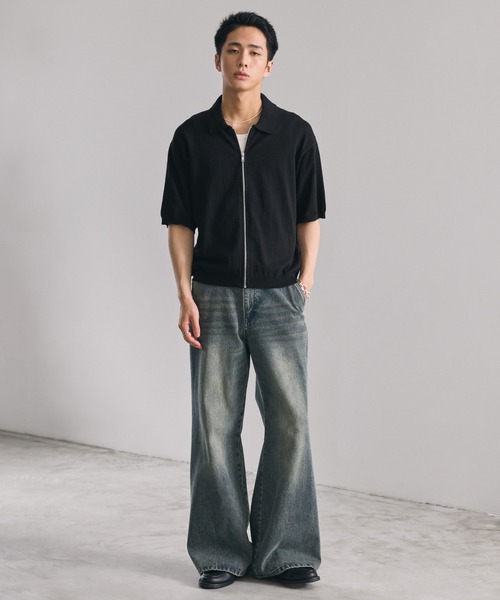 LUENNA(ルエナ)の「【LUENNA】Half Sleeve Zip Knit Shirt / 半袖ジップニットシャツ(シャツ/ブラウス・メンズ・ダークブラウン/ブラック・S/M/L)」の21枚目の写真