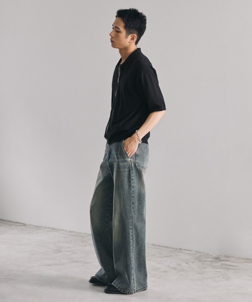 LUENNA(ルエナ)の「【LUENNA】Half Sleeve Zip Knit Shirt / 半袖ジップニットシャツ(シャツ/ブラウス・メンズ・ダークブラウン/ブラック・S/M/L)」の22枚目の写真