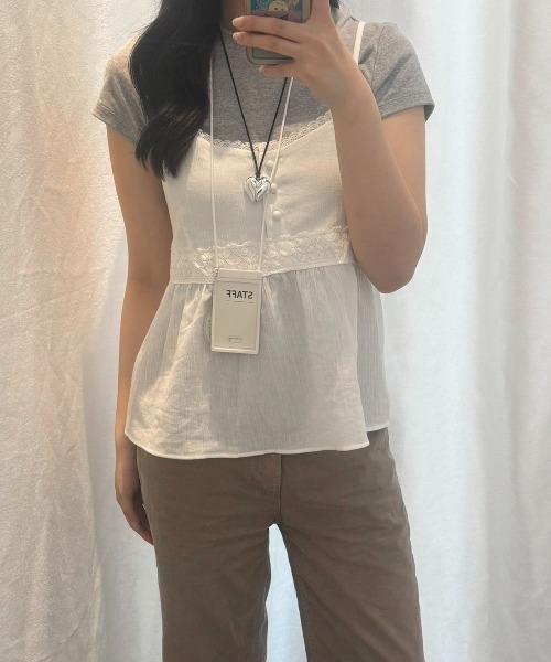 mineng（マイング）の「【アジャスター付き/レース】クローバーキャミソール（キャミソール・レディース・アイボリー・FREE）」の20枚目の写真