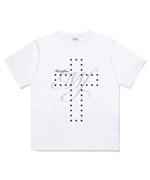 MORF フラワークロスオーバーフィット半袖Tシャツ ホワイト