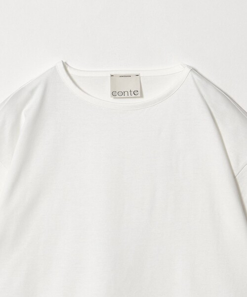 conte(コンテ)の「<conte>イレギュラーヘム クルーネックTシャツ(Tシャツ/カットソー・レディース・ベージュ/ホワイト・FREE)」の8枚目の写真