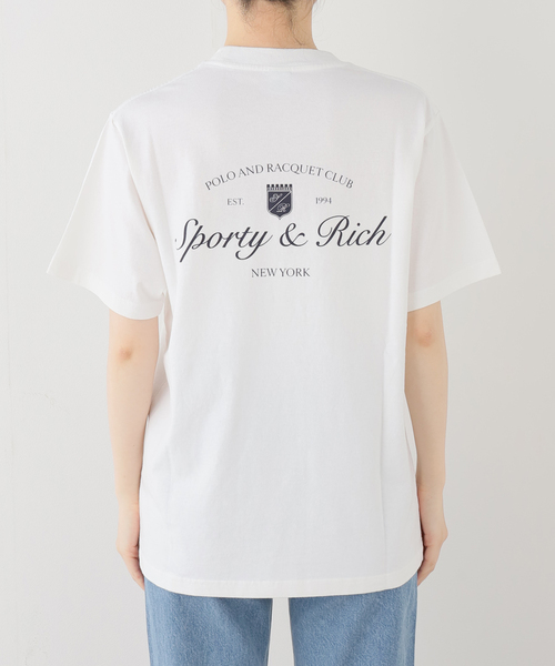 SPORTY&RICH(スポーティアンドリッチ)の「SPORTY&RICH/スポーティアンドリッチ Syracuse Tシャツ(Tシャツ/カットソー・レディース・ホワイト・SMALL)」の8枚目の写真