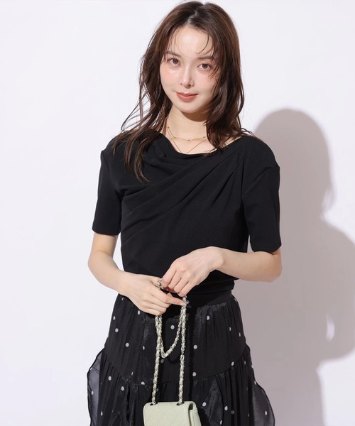 Mystrada(マイストラーダ)の「ドレープカットソー(Tシャツ/カットソー・レディース・ブラック/ブラウン/ホワイト・38)」の5枚目の写真