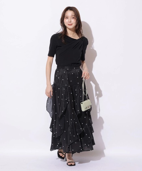 Mystrada(マイストラーダ)の「ドレープカットソー(Tシャツ/カットソー・レディース・ブラック/ブラウン/ホワイト・38)」の7枚目の写真