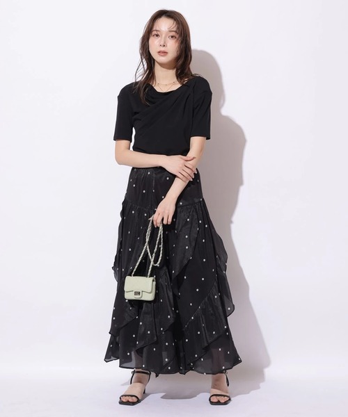 Mystrada(マイストラーダ)の「ドレープカットソー(Tシャツ/カットソー・レディース・ブラック/ブラウン/ホワイト・38)」の9枚目の写真