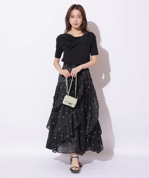 Mystrada(マイストラーダ)の「ドレープカットソー(Tシャツ/カットソー・レディース・ブラック/ブラウン/ホワイト・38)」の11枚目の写真