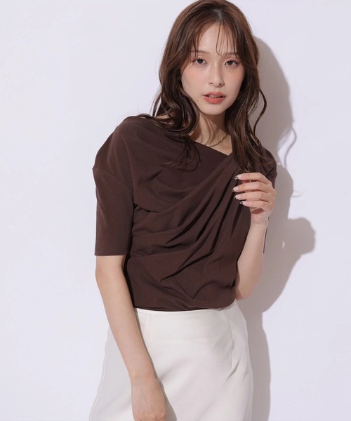 Mystrada(マイストラーダ)の「ドレープカットソー(Tシャツ/カットソー・レディース・ブラック/ブラウン/ホワイト・38)」の18枚目の写真