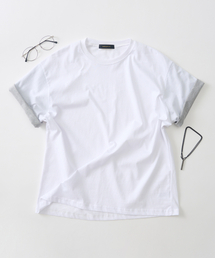 ソフトロールアップ半袖Tシャツ(ホワイト)