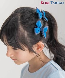 BeBe（ベベ）の「【お揃い】【神戸タータン×BeBe】チェックリボンヘアクリップ（バレッタ/ヘアクリップ）」