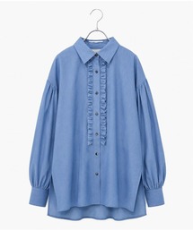 denim tuck frill modern volume shirt