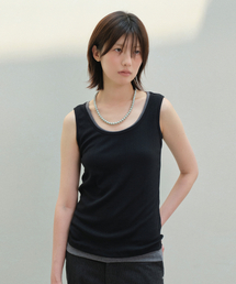 RIBBED SOFT SLEEVELESS (BLACK)