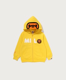 00s A BATHING APE イエロー チェック柄 ダブルジップ パーカー 00s A