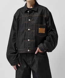 Lui's（ルイス）の「【Neucon】FRONT PATCH SHORT DENIM JACKET   フロントパッチワイドショートデニムジャケット   セットアップ対応（デニムジャケット）」