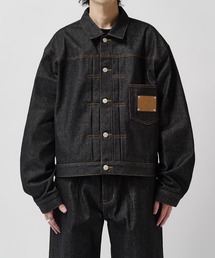 Lui's（ルイス）の「【Neucon】FRONT PATCH SHORT DENIM JACKET   フロントパッチワイドショートデニムジャケット   セットアップ対応（デニムジャケット）」