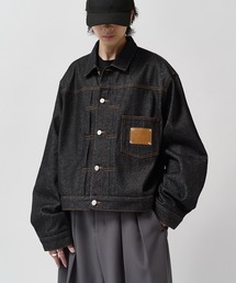 Lui's（ルイス）の「【Neucon】FRONT PATCH SHORT DENIM JACKET   フロントパッチワイドショートデニムジャケット   セットアップ対応（デニムジャケット）」