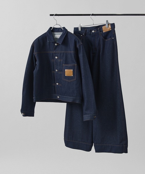 Lui's(ルイス)の「【Neucon】FRONT PATCH SHORT DENIM JACKET / フロントパッチワイドショートデニムジャケット / セットアップ対応(デニムジャケット・メンズ・インディゴブルー/ブラック・1/2)」の15枚目の写真