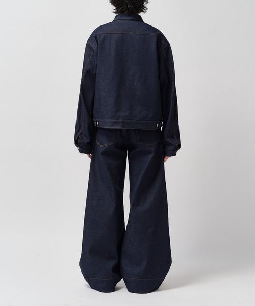 Lui's(ルイス)の「【Neucon】FRONT PATCH SHORT DENIM JACKET / フロントパッチワイドショートデニムジャケット / セットアップ対応(デニムジャケット・メンズ・インディゴブルー/ブラック・1/2)」の18枚目の写真