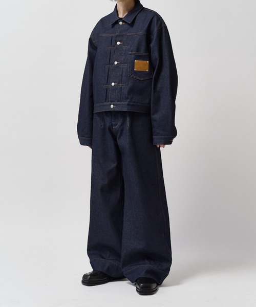 Lui's(ルイス)の「【Neucon】FRONT PATCH SHORT DENIM JACKET / フロントパッチワイドショートデニムジャケット / セットアップ対応(デニムジャケット・メンズ・インディゴブルー/ブラック・1/2)」の17枚目の写真