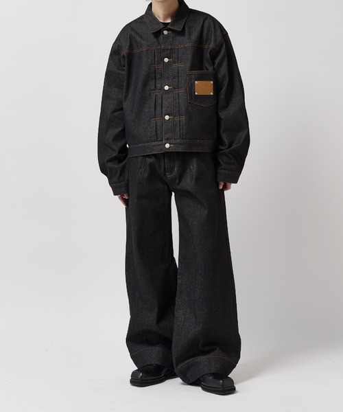 Lui's(ルイス)の「【Neucon】FRONT PATCH SHORT DENIM JACKET / フロントパッチワイドショートデニムジャケット / セットアップ対応(デニムジャケット・メンズ・インディゴブルー/ブラック・1/2)」の12枚目の写真