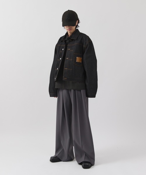 Lui's(ルイス)の「【Neucon】FRONT PATCH SHORT DENIM JACKET / フロントパッチワイドショートデニムジャケット / セットアップ対応(デニムジャケット・メンズ・インディゴブルー/ブラック・1/2)」の11枚目の写真