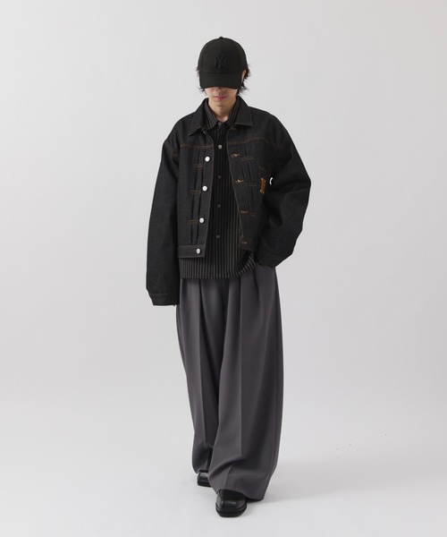 Lui's(ルイス)の「【Neucon】FRONT PATCH SHORT DENIM JACKET / フロントパッチワイドショートデニムジャケット / セットアップ対応(デニムジャケット・メンズ・インディゴブルー/ブラック・1/2)」の10枚目の写真