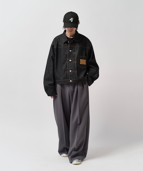 Lui's(ルイス)の「【Neucon】FRONT PATCH SHORT DENIM JACKET / フロントパッチワイドショートデニムジャケット / セットアップ対応(デニムジャケット・メンズ・インディゴブルー/ブラック・1/2)」の19枚目の写真