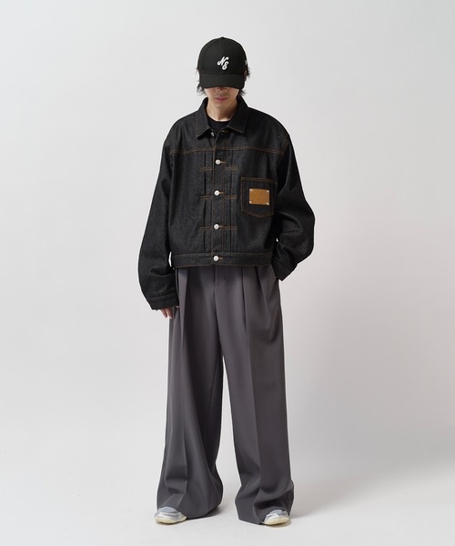 Lui's(ルイス)の「【Neucon】FRONT PATCH SHORT DENIM JACKET / フロントパッチワイドショートデニムジャケット / セットアップ対応(デニムジャケット・メンズ・インディゴブルー/ブラック・1/2)」の20枚目の写真