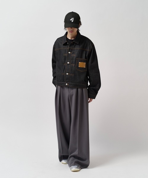 Lui's(ルイス)の「【Neucon】FRONT PATCH SHORT DENIM JACKET / フロントパッチワイドショートデニムジャケット / セットアップ対応(デニムジャケット・メンズ・インディゴブルー/ブラック・1/2)」の9枚目の写真
