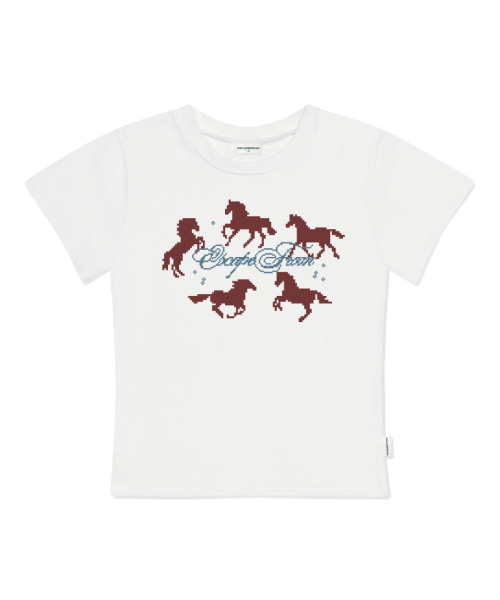 ESCAPEFROM(エスケープフロム)の「アラウンドホースプリントスリムフィット半袖Tシャツブラック(Tシャツ/カットソー・レディース・その他・LARGE/MEDIUM)」の3枚目の写真
