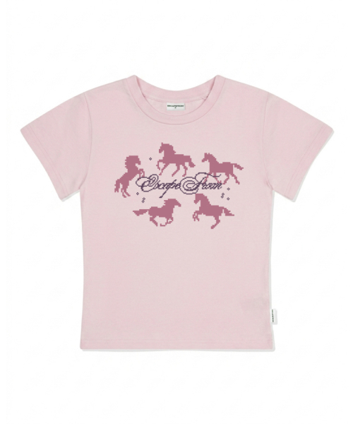 ESCAPEFROM(エスケープフロム)の「アラウンドホースプリントスリムフィット半袖Tシャツブラック(Tシャツ/カットソー・レディース・その他・LARGE/MEDIUM)」の2枚目の写真