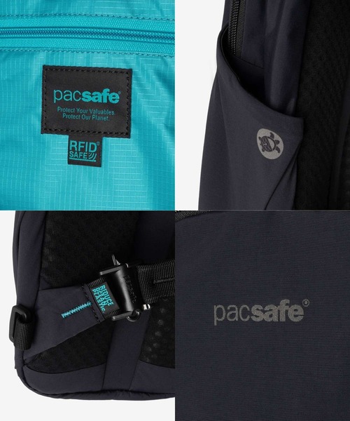 pacsafe（パックセーフ）の「【Pacsafe / パックセーフ】Pacsafe ECO 12L Sling Backpack / エコ スリング バックパック ワンショルダー 防犯機能 サステナブル（バックパック/リュック・メンズ・ブラック・FREE）」の6枚目の写真
