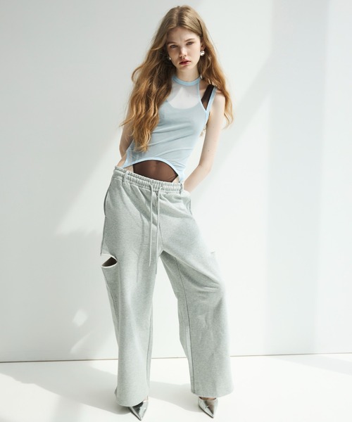 JOSE MOON（ジョゼムーン）の「SHEER BODY SUITS/シアーボディスーツ（Tシャツ/カットソー・レディース・サックスブルー/ブラック/ホワイト・FREE）」の20枚目の写真
