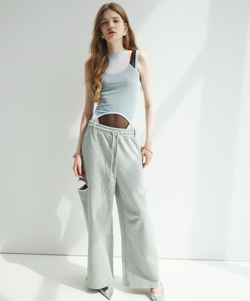 JOSE MOON（ジョゼムーン）の「SHEER BODY SUITS/シアーボディスーツ（Tシャツ/カットソー・レディース・サックスブルー/ブラック/ホワイト・FREE）」の19枚目の写真