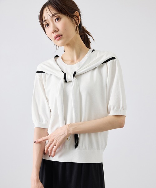 ROPE' PICNIC(ロペピクニック)の「ショールカラードッキングニット(ニット/セーター・レディース・キャメル/ホワイト/ブラック系その他/ワイン・FREE)」の16枚目の写真