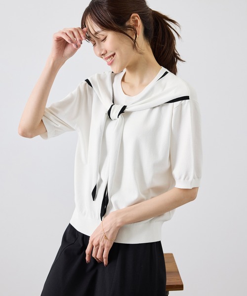 ROPE' PICNIC(ロペピクニック)の「ショールカラードッキングニット(ニット/セーター・レディース・キャメル/ホワイト/ブラック系その他/ワイン・FREE)」の17枚目の写真