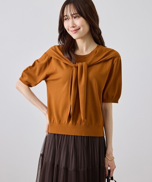 ROPE' PICNIC(ロペピクニック)の「ショールカラードッキングニット(ニット/セーター・レディース・キャメル/ホワイト/ブラック系その他/ワイン・FREE)」の22枚目の写真