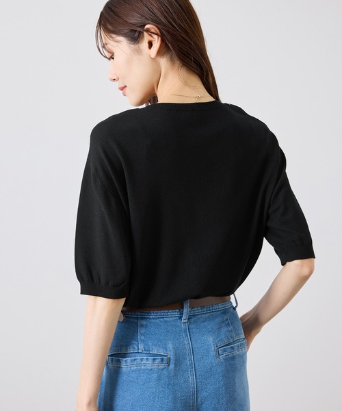 ROPE' PICNIC(ロペピクニック)の「ショールカラードッキングニット(ニット/セーター・レディース・キャメル/ホワイト/ブラック系その他/ワイン・FREE)」の10枚目の写真