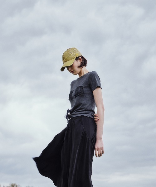 leinwande（ラインヴァンド）の「Beads Fringe T-shirt（Tシャツ/カットソー・レディース・Navy/GRAY/Mustard・ONE SIZE）」の10枚目の写真