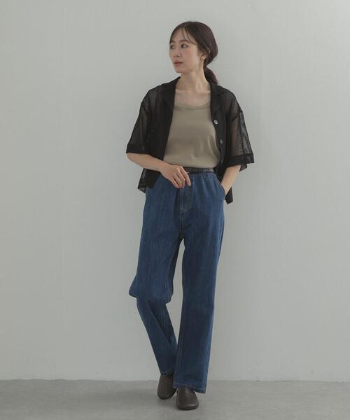 URBAN RESEARCH DOORS(アーバンリサーチドアーズ)の「2WAYスカラップバインダータンク(タンクトップ・レディース・ブラック/ライトカーキ/オフホワイト・FREE)」の12枚目の写真