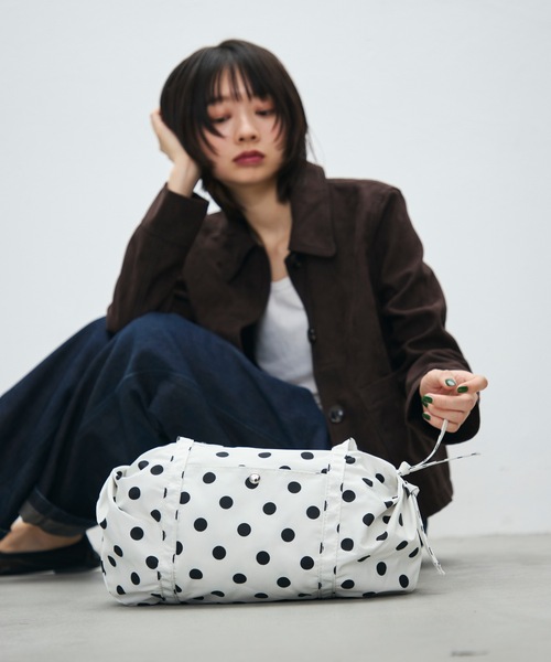 TONER（トナー）の「ドットナイロンボストンバッグ（ボストンバッグ・レディース・カーキ系/ホワイト/ブラック・FREE）」の14枚目の写真