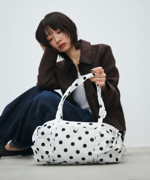 TONER（トナー）の「ドットナイロンボストンバッグ（ボストンバッグ・レディース・カーキ系/ホワイト/ブラック・FREE）」の17枚目の写真