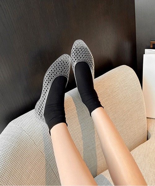 LA VORAGINE(ラ ヴォラジネ)の「透かし編みジェリーシューズ/jelly flat shoes(サンダル・レディース・Black/A/BROWN・24cm/23cm/23.5cm)」の3枚目の写真