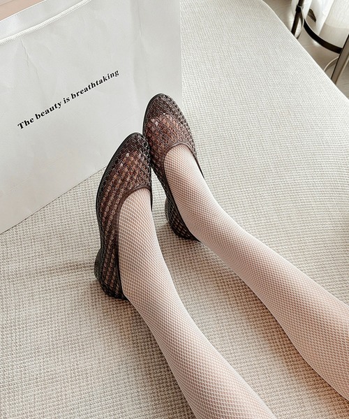 LA VORAGINE(ラ ヴォラジネ)の「透かし編みジェリーシューズ/jelly flat shoes(サンダル・レディース・Black/A/BROWN・24cm/23cm/23.5cm)」の2枚目の写真