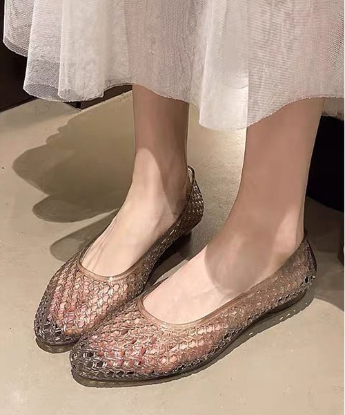 LA VORAGINE(ラ ヴォラジネ)の「透かし編みジェリーシューズ/jelly flat shoes(サンダル・レディース・Black/A/BROWN・24cm/23cm/23.5cm)」の4枚目の写真