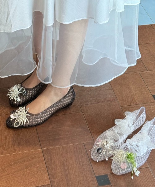 LA VORAGINE(ラ ヴォラジネ)の「透かし編みジェリーシューズ/jelly flat shoes(サンダル・レディース・Black/A/BROWN・24cm/23cm/23.5cm)」の8枚目の写真